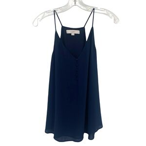 Loft Navy Blue Button Front Camisole Tank Top